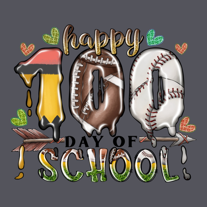 Happy 100 Day Of School American Football Baseball Vintage Hoodie by RacoonDesign | Teevron