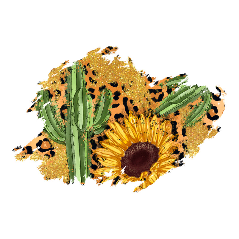 Cactus Leopard Sunflower Glitter  Patch Long Sleeve Tee by AdoDesignShop | Teevron