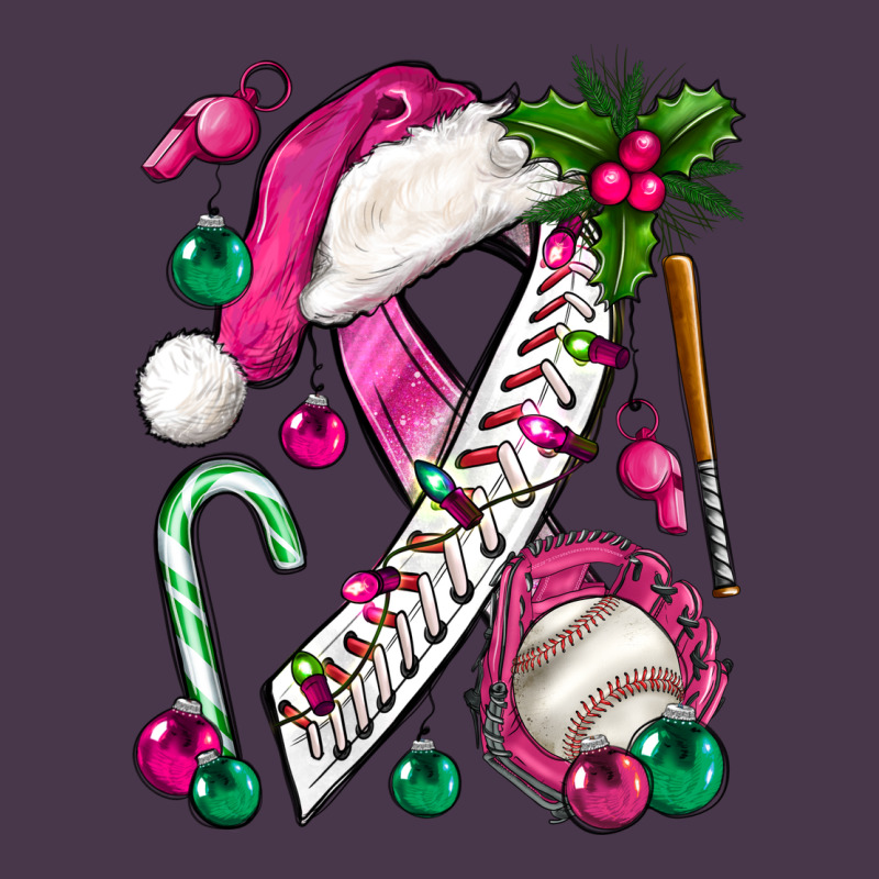Pink Christmas Breast Cancer Ribbon Baseball Heavyweight Hoodie by BundleAndBundleShop | Teevron