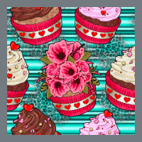 Valentines Day Flower Cupcakes And Serape Seamless Pattern Heavyweight Sweatshirt | Teevron