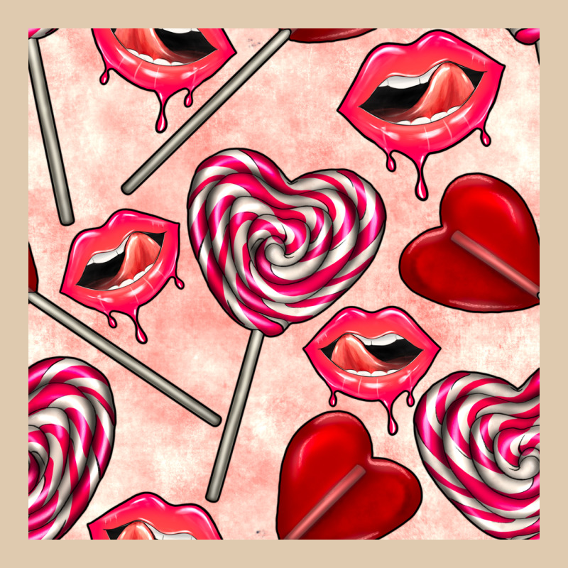 Valentines Day Lollipops And Lips Seamless Pattern Heavyweight Sweatshirt by BundleAndBundleShop | Teevron