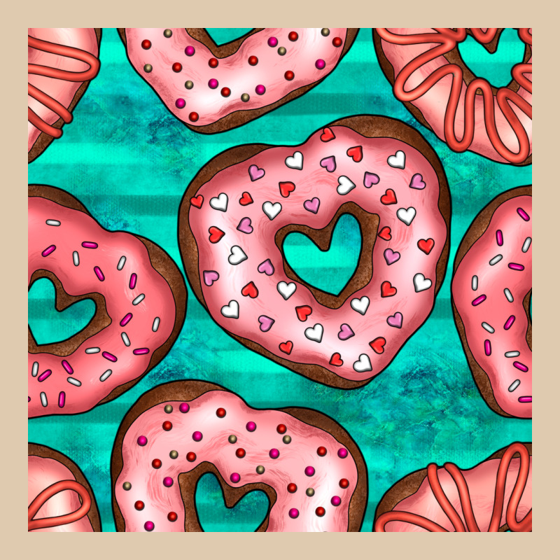 Valentines Day Heart Donuts Seamless Pattern Heavyweight Sweatshirt by BundleAndBundleShop | Teevron