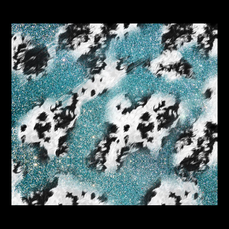 Teal Glitter And Cowhide Urban Hoodie by TumblerDesignByShophia | Teevron