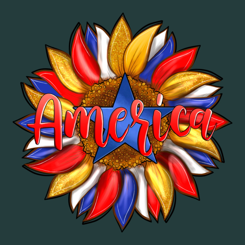 America With American Flag Colors And Sunflower With Star Classic Tee by Artiststas | Teevron