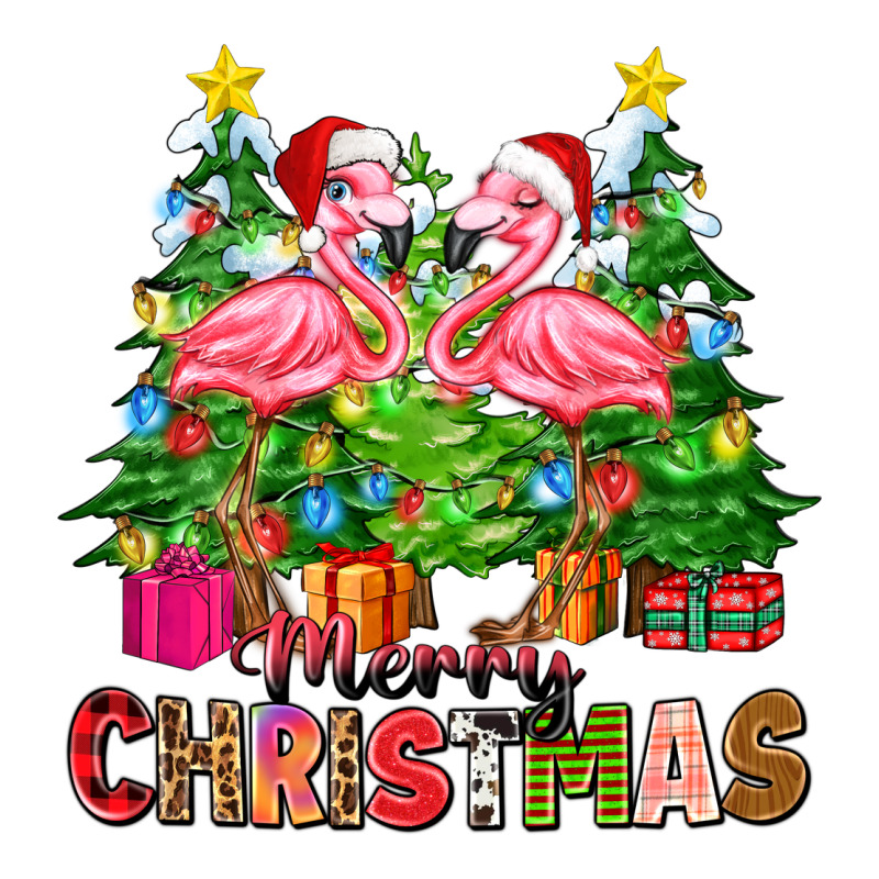 Merry Christmas Flamingo Premium Tee by Zillion Design Studio | Teevron