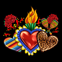 Sacred Heart With Leopard And Serape Heart Heavy Core Tee | Teevron