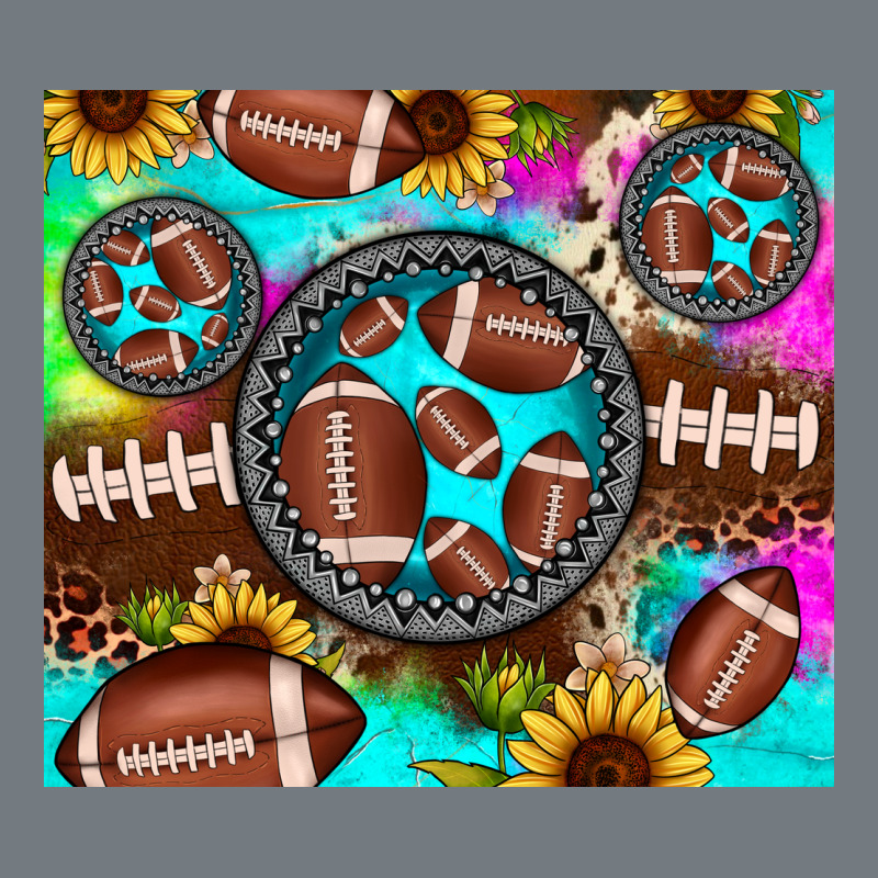 Football Tie Dye Gemstone Sunflower Heavyweight Sweatshirt by JahusDesignShop | Teevron