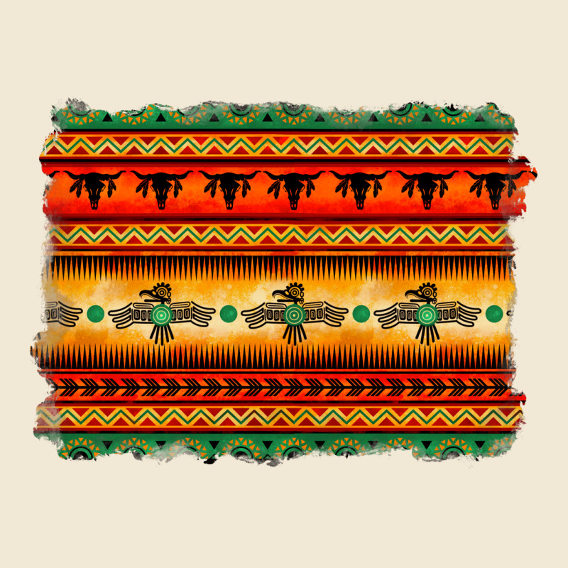 Bullskull Thunderbird Aztec Pattern Warm Colors Premium Tee by BarkalooDesign | Teevron