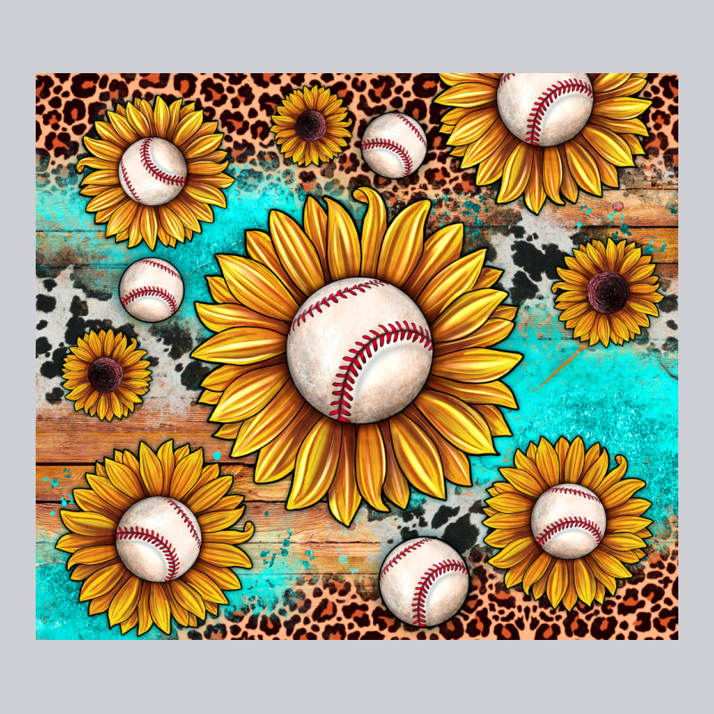 Baseball Leopard Turquoise Sunflower Heavyweight Sweatshirt by JahusDesignShop | Teevron