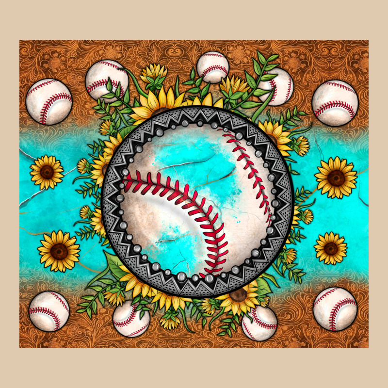 Baseball Turquoise Sunflower Heavyweight Sweatshirt by JahusDesignShop | Teevron