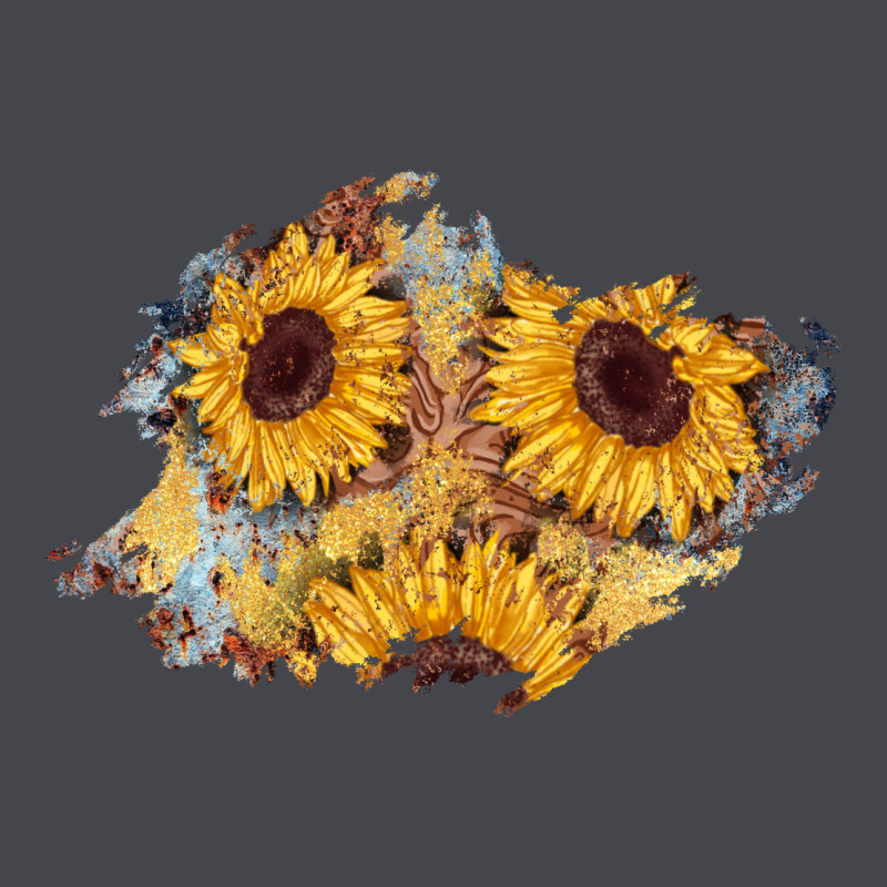 Sunflower Glitter Leather Patch Long Sleeve Tee by AdoDesignShop | Teevron
