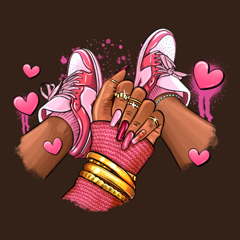 Valentines Day Afro Girl Sneakers Heavy Core Tee by RanaPortraitStore | Teevron