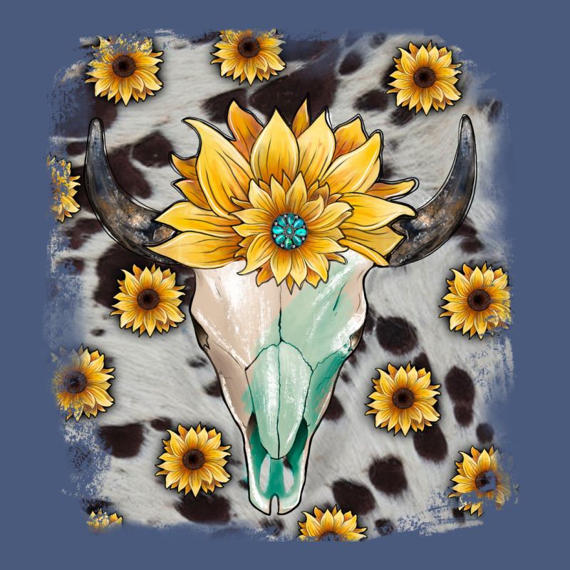 Cowhide Sunflower Gemstone Bull Skull Vintage Hoodie by JahusDesignShop | Teevron