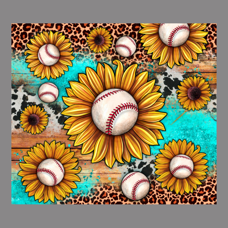 Baseball Leopard Turquoise Sunflower Vintage Tee by JahusDesignShop | Teevron