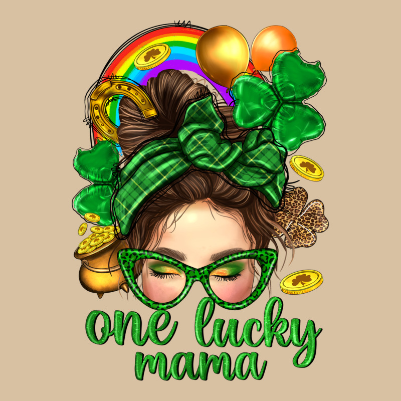 St. Patrick Messy Bun One Luck Mama With Clover Heavyweight Hoodie by BundleAndBundleShop | Teevron