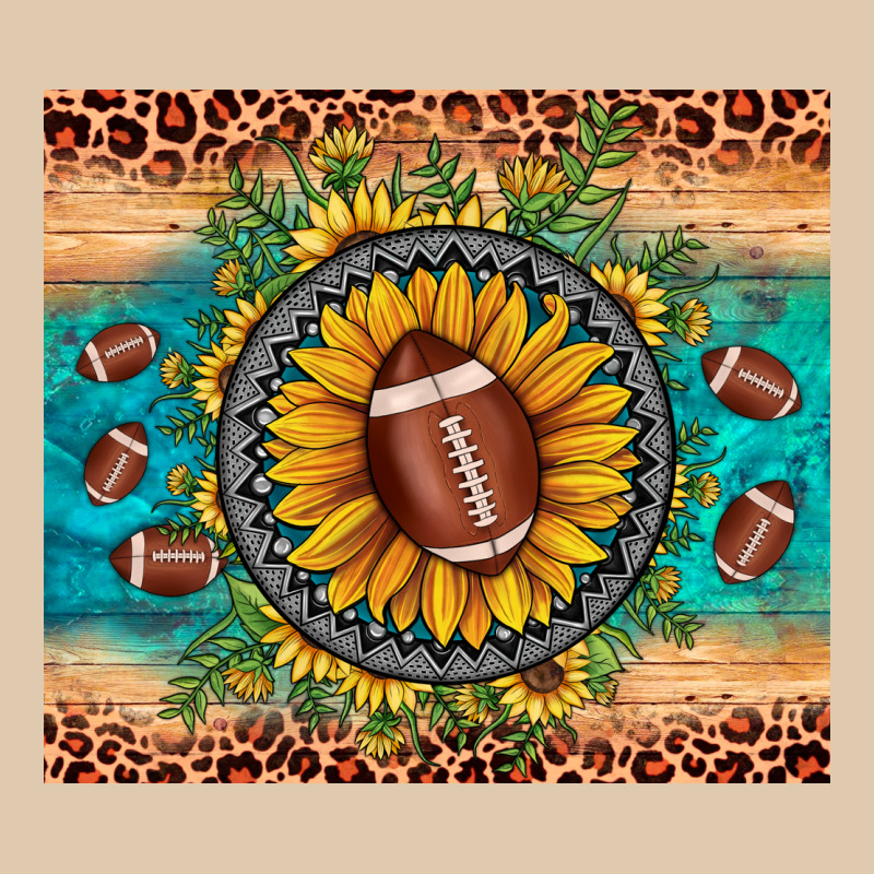 Football Leopard Turquoise Sunflower Heavyweight Sweatshirt by JahusDesignShop | Teevron
