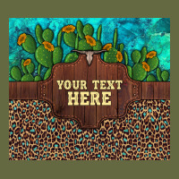 Preview Custom Cactus And Sunflowers Leopard Turquoise Long Sleeve Tee | Teevron