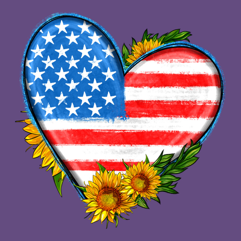 Usa Flag Heart With Sunflower Vintage Hoodie by HRA Design Shop | Teevron
