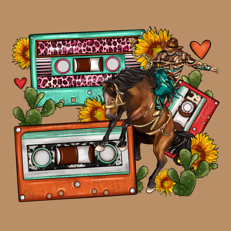 Rodeo Sunflower Cactus Cassette Vintage Hoodie by FaDigitalArtStudio | Teevron
