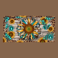 Western Sunflower And Gemstone License Plate Premium Tee | Teevron
