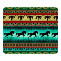 turquoise horse and bullskull aztec  pattern | Teevron