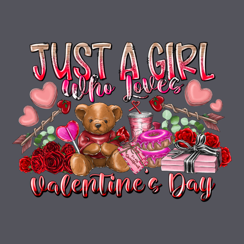 Just  Girl Who Loves Valentines Day Vintage Hoodie by RacoonDesign | Teevron