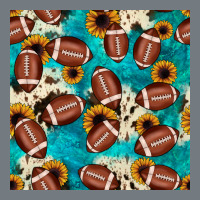 Football Turquoise Cowhide Sunflower Seamless Pattern Heavyweight Sweatshirt | Teevron