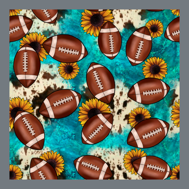 Football Turquoise Cowhide Sunflower Seamless Pattern Heavyweight Sweatshirt by JahusDesignShop | Teevron