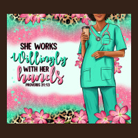 She Works Willingly With Her Hands Afro Nurse Heavy Core Tee | Teevron