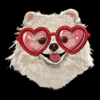 White Pomeranian With Love Glasses Premium Tee | Teevron