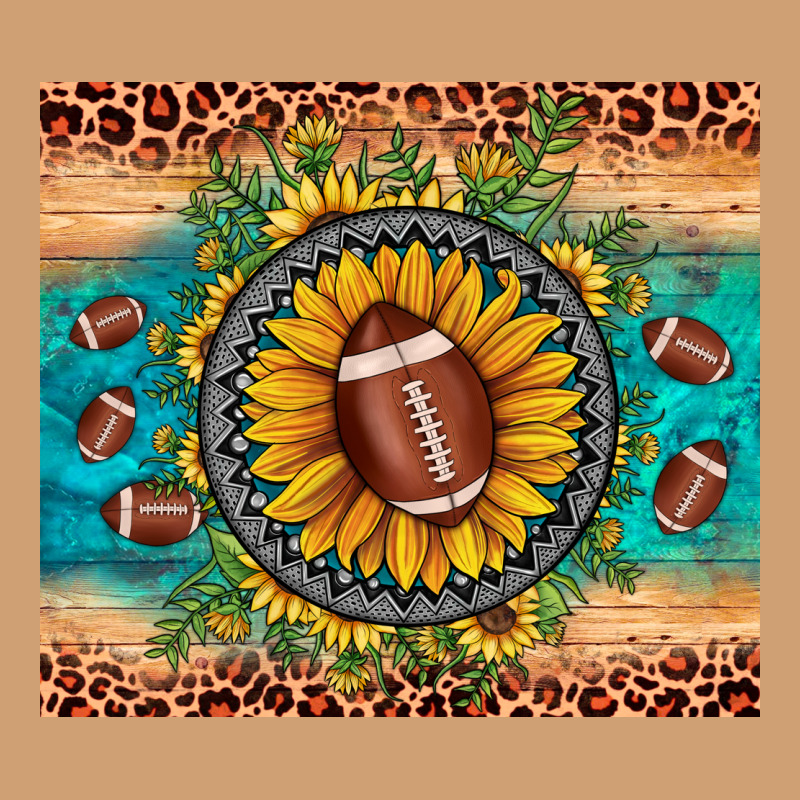 Football Leopard Turquoise Sunflower Vintage Tee by JahusDesignShop | Teevron