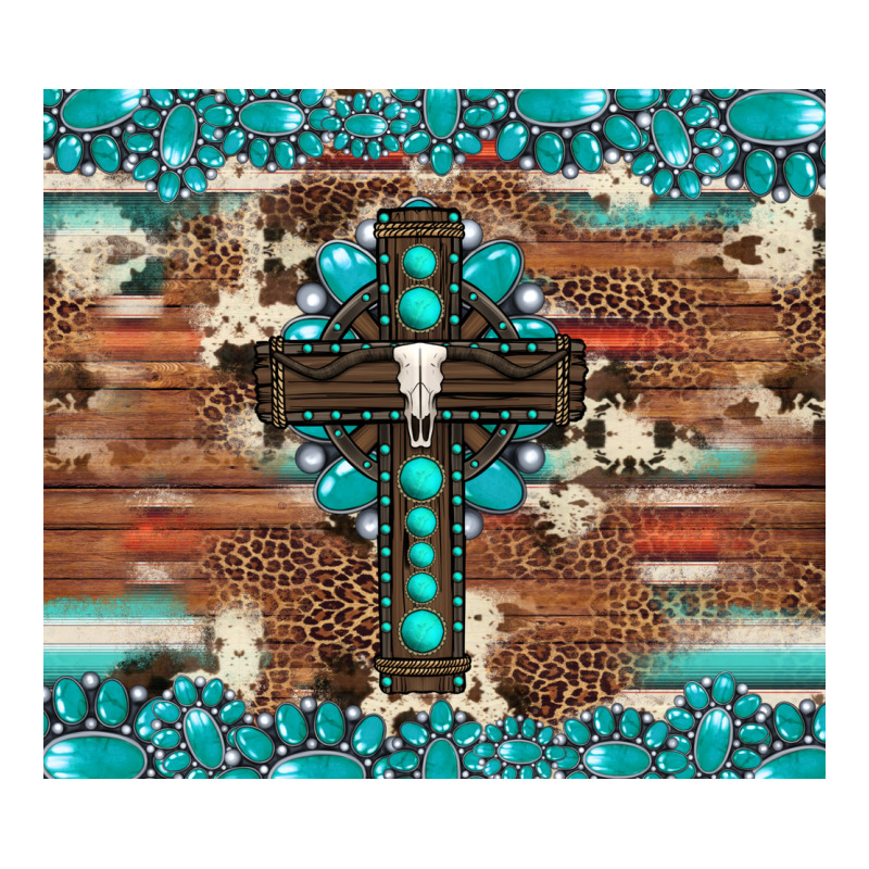 Gemstone And Cross With Cowhide Long Sleeve Tee by Artiststas | Teevron