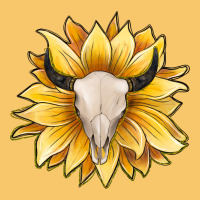 Sunflower Bull Skull Vintage Hoodie | Teevron