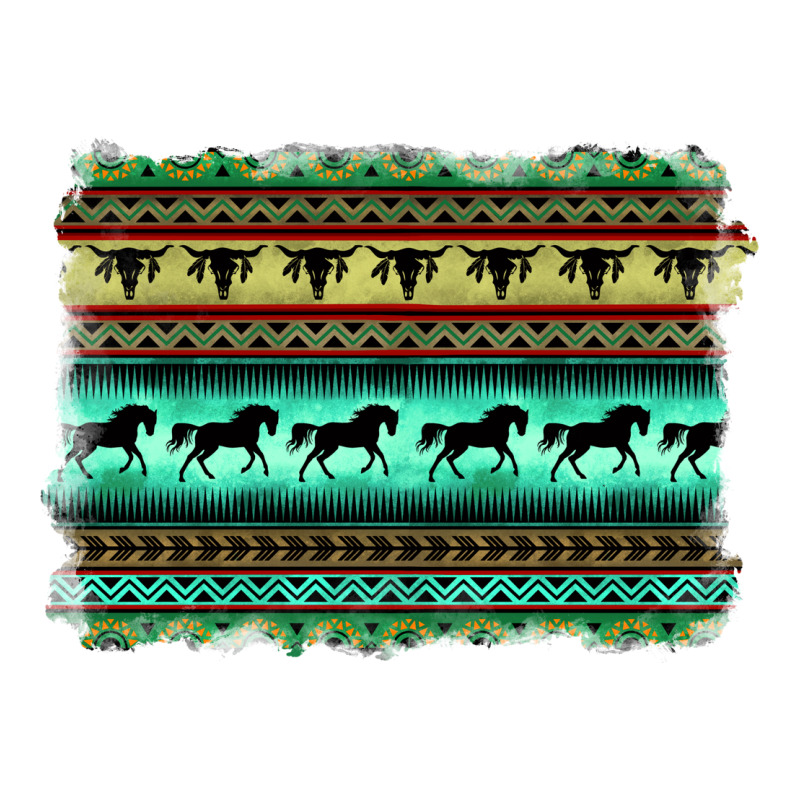 Turquoise Aztec Bullskull And Horse Premium Tee by BarkalooDesign | Teevron