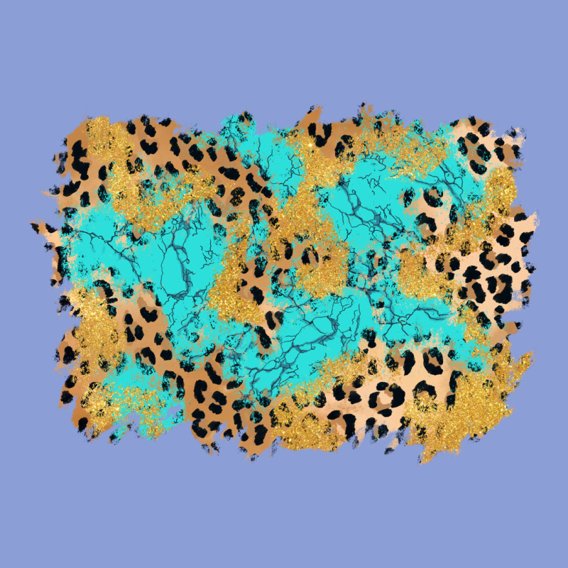Glitter Leopard Turquoise Background Long Sleeve Tee by AdoDesignShop | Teevron