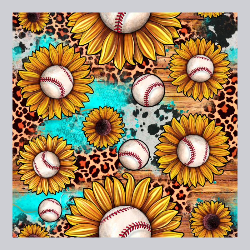 Baseball Leopard Turquoise Sunflower Seamless Pattern Heavyweight Sweatshirt by JahusDesignShop | Teevron