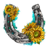 horseshoe cowhide and sunflowers | Teevron
