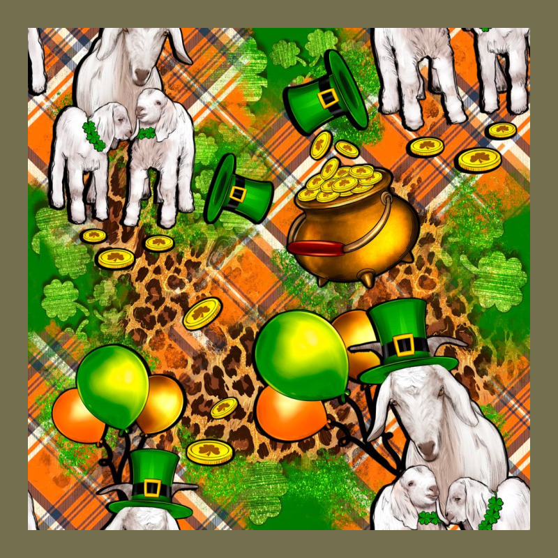 St Patricks  Goat Family With Balloons Seamless Vintage Hoodie by FaDigitalArtStudio | Teevron