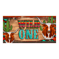 texas longhorn wild one cactus licanse plate | Teevron