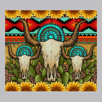 Bull Skulls Gemstones And Cactus With Leopard And Aztec Long Sleeve Tee | Teevron