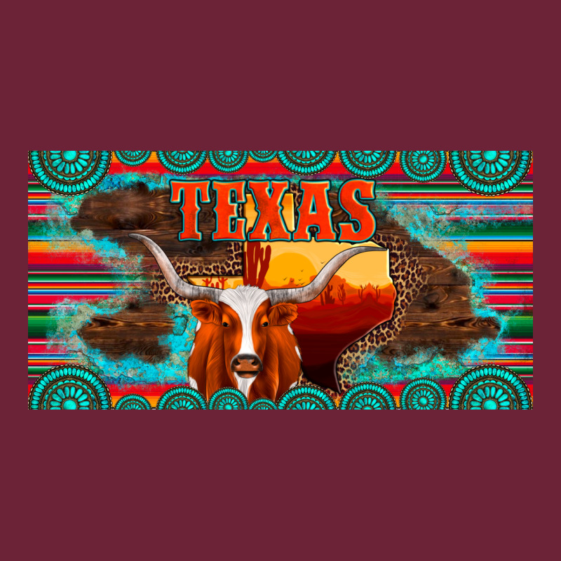 Texas And Map With Longhorn Serape Gemstone Licanse Plate Long Sleeve Tee by Artiststas | Teevron