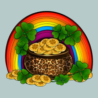 St Patricks Shamrock Gold Leopard Rainbow Heavy Core Tee | Teevron