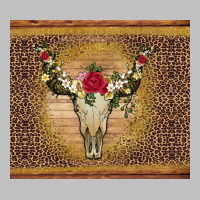 Bull Skull Flowers Glitter And Leopard Long Sleeve Tee | Teevron