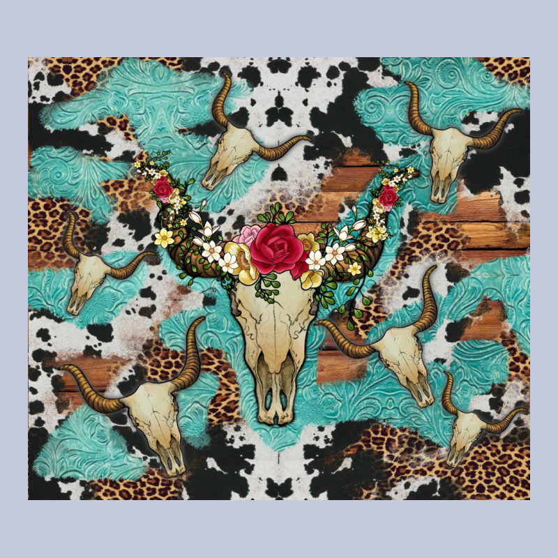 Bull Skull Flowers Cowhides And Leopard Long Sleeve Tee by Artiststas | Teevron