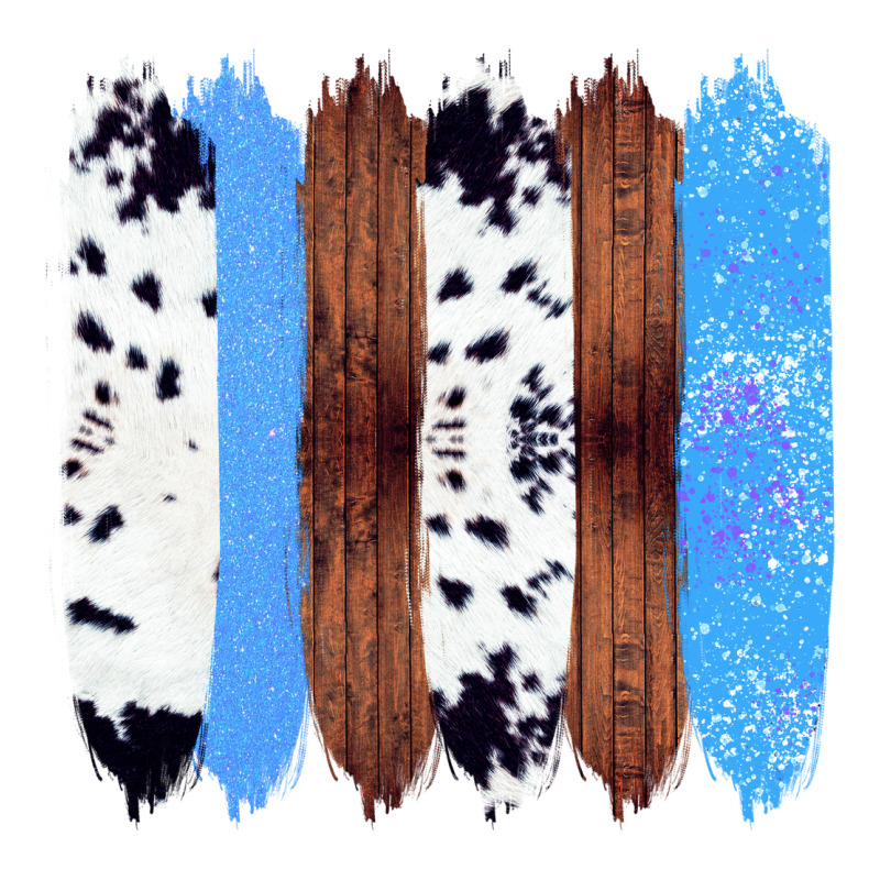 Western Farm Life Cowhide Wood Blue Glitter Brush Stroke Urban Heavy Tee by Bettercallsaul | Teevron