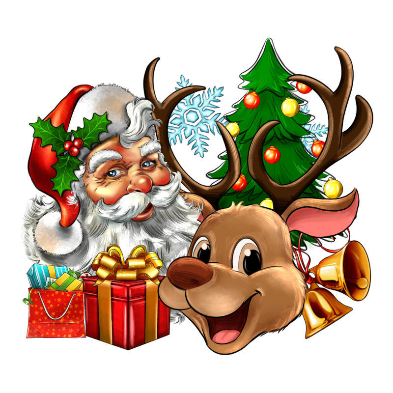 Santa And Reindeer Premium Tee by Zillion Design Studio | Teevron