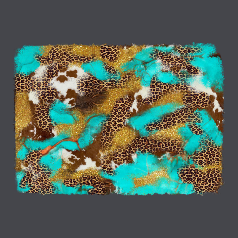 Western Turquoise Leopard And Cowhide Background Long Sleeve Tee by Artiststas | Teevron