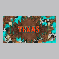 Western Texas And Bullskulls With Turquoise And Leopard Licanse Plate Long Sleeve Tee | Teevron