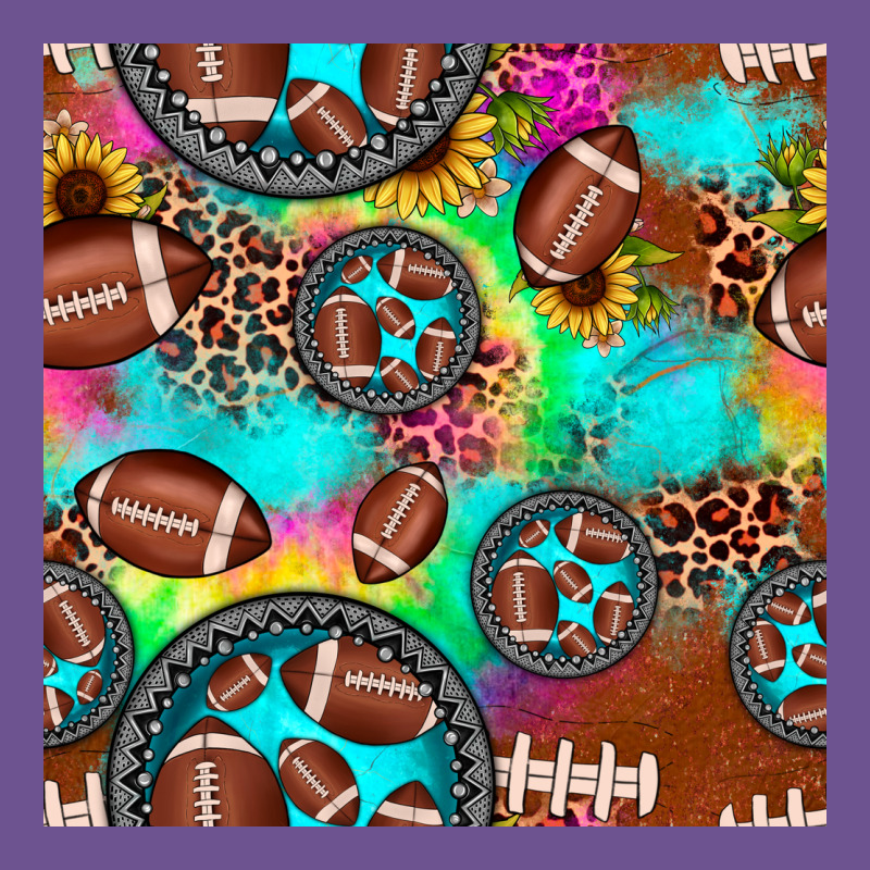 Football Tie Dye Gemstone Sunflower Seamless Pattern Vintage Tee by JahusDesignShop | Teevron