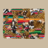 Western Serape Cowhide And Leopard Background Long Sleeve Tee | Teevron